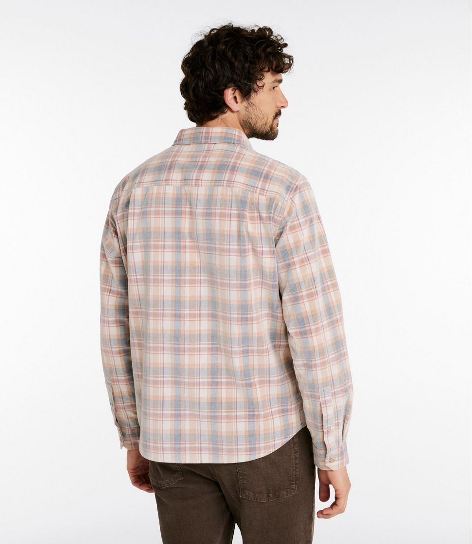 Men's Sunwashed Corduroy Shirt, Slightly Fitted Untucked Fit, Plaid L.L.Bean Featured