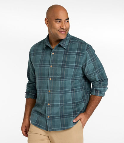 Men's Sunwashed Corduroy Shirt, Slightly Fitted Untucked Fit, Plaid L.L.Bean Featured