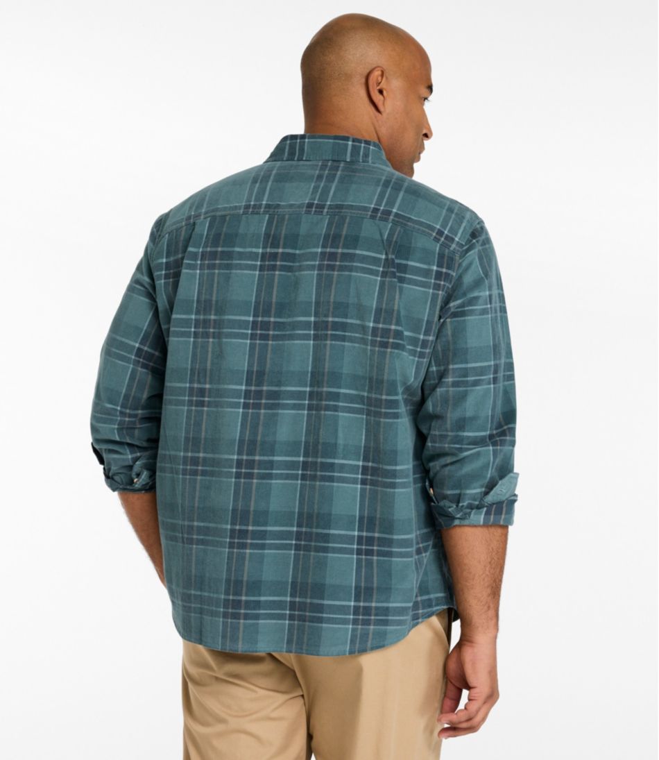 Men's Sunwashed Corduroy Shirt, Slightly Fitted Untucked Fit, Plaid L.L.Bean Featured