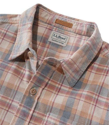 Men's Sunwashed Corduroy Shirt, Slightly Fitted Untucked Fit, Plaid L.L.Bean Featured