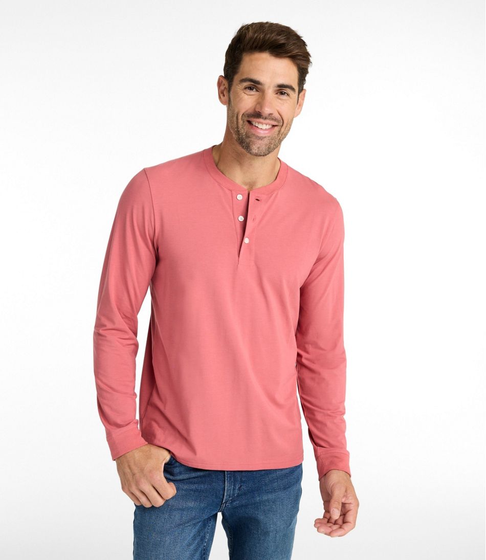 Men's Comfort Stretch Performance® Pima Tee, Long-Sleeve Henley L.L.Bean Trending