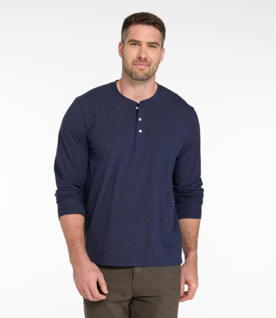 Men's Comfort Stretch Performance® Pima Tee, Long-Sleeve Henley L.L.Bean Trending