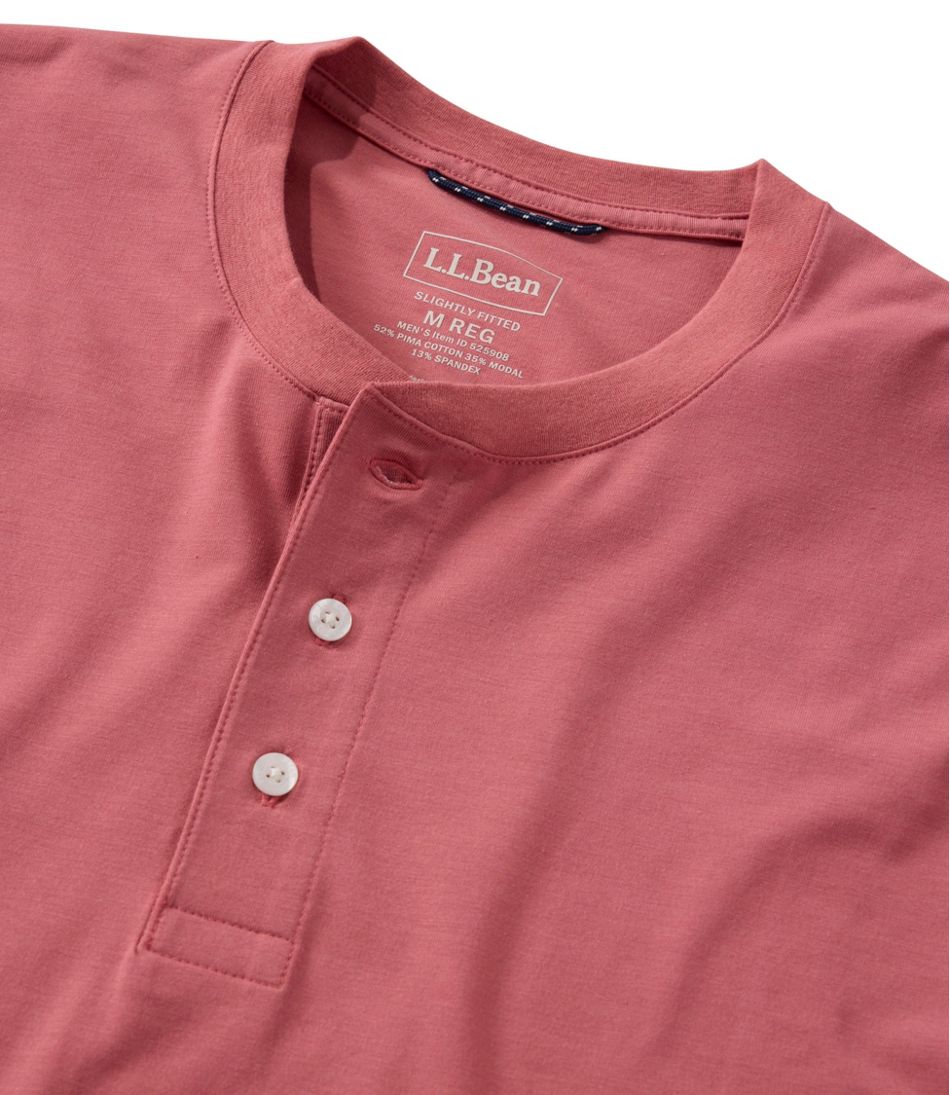 Men's Comfort Stretch Performance® Pima Tee, Long-Sleeve Henley L.L.Bean Trending
