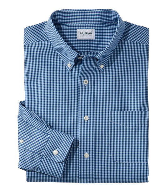 Men's Wrinkle-Free Pinpoint Oxford Cloth Shirt, Traditional Fit Tattersall L.L.Bean Best Seller