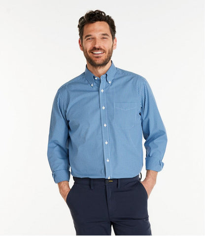Men's Wrinkle-Free Pinpoint Oxford Cloth Shirt, Traditional Fit Tattersall L.L.Bean Best Seller