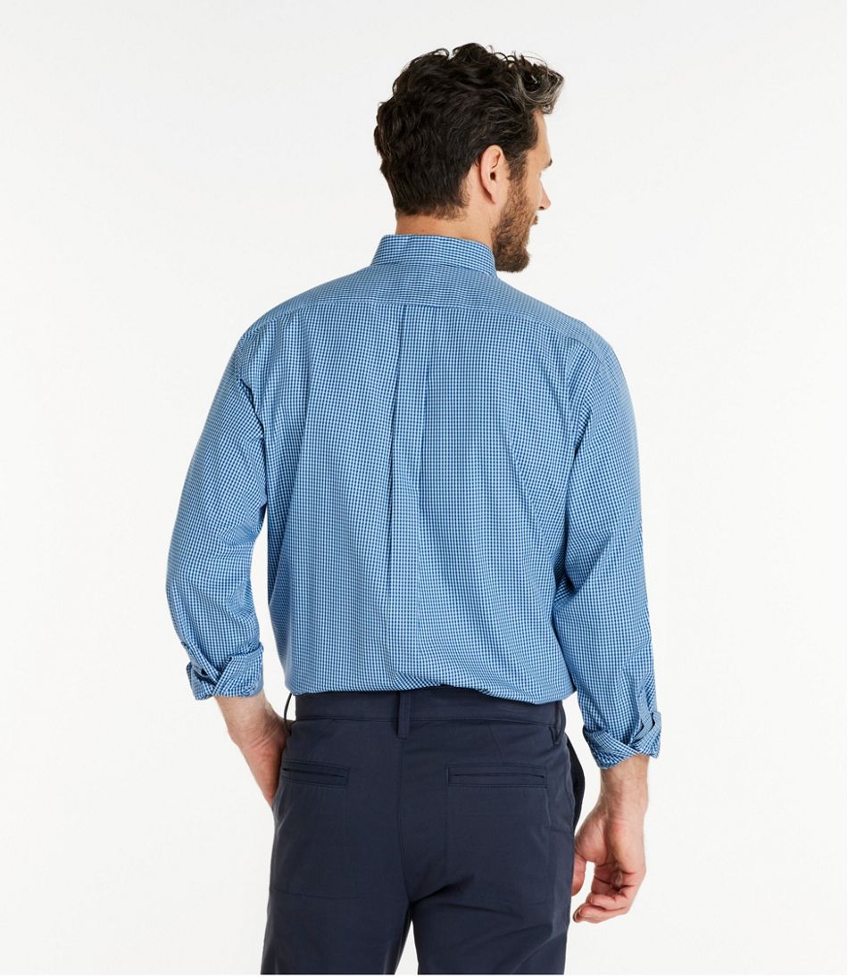Men's Wrinkle-Free Pinpoint Oxford Cloth Shirt, Traditional Fit Tattersall L.L.Bean Best Seller