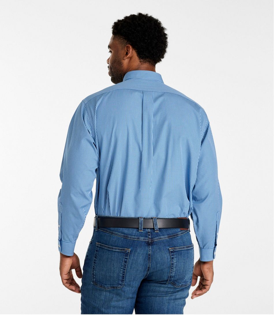 Men's Wrinkle-Free Pinpoint Oxford Cloth Shirt, Traditional Fit Tattersall L.L.Bean Best Seller