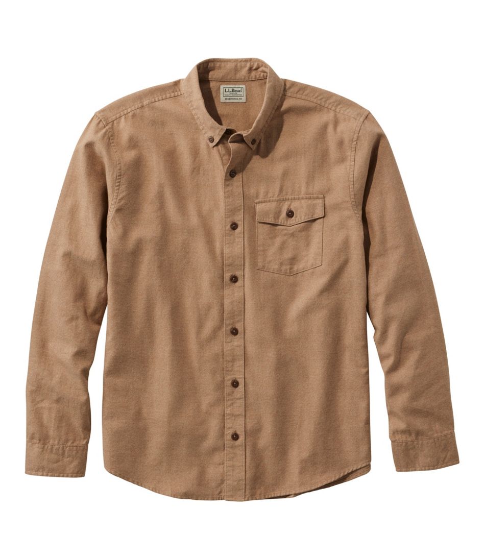 Men's Brushed Jaspé Twill Shirt, Traditional Untucked Fit L.L.Bean Recommended