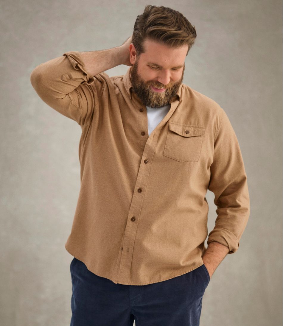 Men's Brushed Jaspé Twill Shirt, Traditional Untucked Fit L.L.Bean Recommended