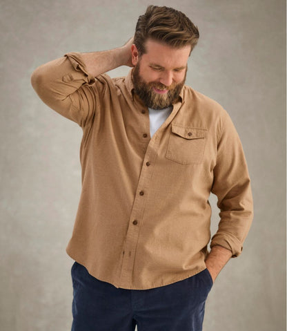 Men's Brushed Jaspé Twill Shirt, Traditional Untucked Fit L.L.Bean Recommended