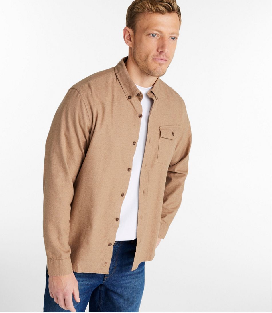 Men's Brushed Jaspé Twill Shirt, Traditional Untucked Fit L.L.Bean Recommended