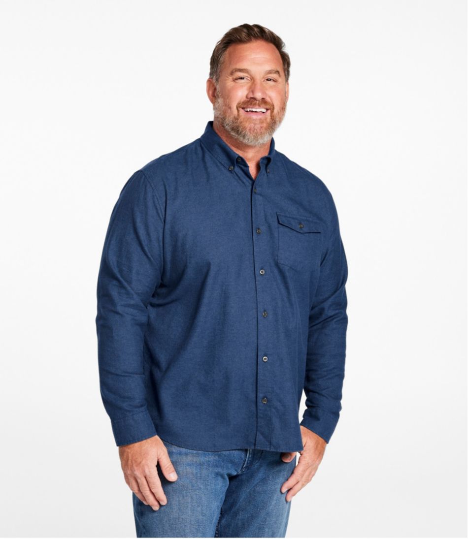Men's Brushed Jaspé Twill Shirt, Traditional Untucked Fit L.L.Bean Recommended
