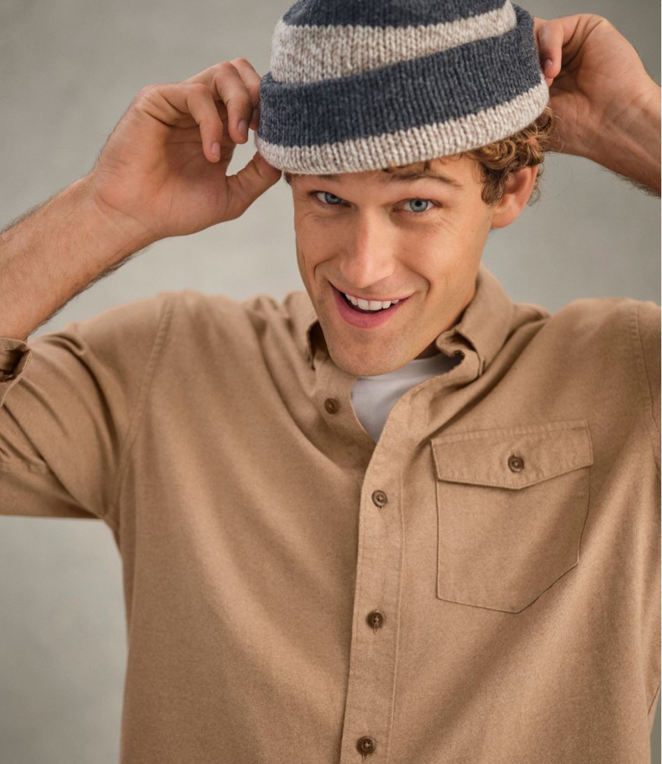 Men's Brushed Jaspé Twill Shirt, Traditional Untucked Fit L.L.Bean Recommended
