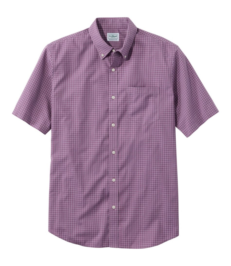 Men's Wrinkle-Free Kennebunk Sport Shirt, Traditional Fit Short-Sleeve Check L.L.Bean Essential