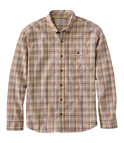 Men's Brushed Jaspé Twill Shirt, Plaid, Traditional Untucked Fit L.L.Bean Everyday