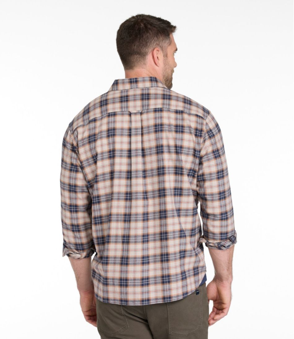 Men's Brushed Jaspé Twill Shirt, Plaid, Traditional Untucked Fit L.L.Bean Everyday