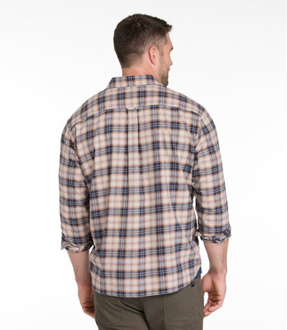 Men's Brushed Jaspé Twill Shirt, Plaid, Traditional Untucked Fit L.L.Bean Everyday