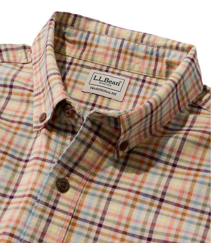 Men's Brushed Jaspé Twill Shirt, Plaid, Traditional Untucked Fit L.L.Bean Everyday