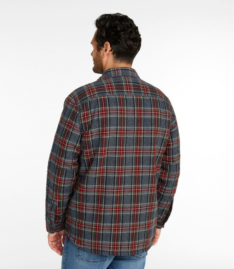 Men's Sherpa-Lined Scotch Plaid Shirt, Slightly Fitted L.L.Bean Premium