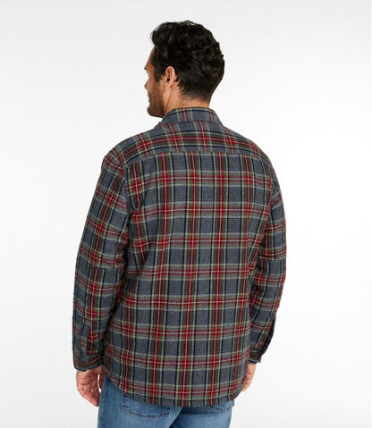 Men's Sherpa-Lined Scotch Plaid Shirt, Slightly Fitted L.L.Bean Premium