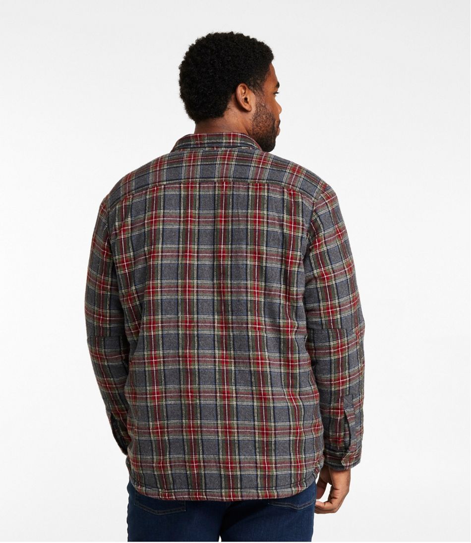 Men's Sherpa-Lined Scotch Plaid Shirt, Slightly Fitted L.L.Bean Premium
