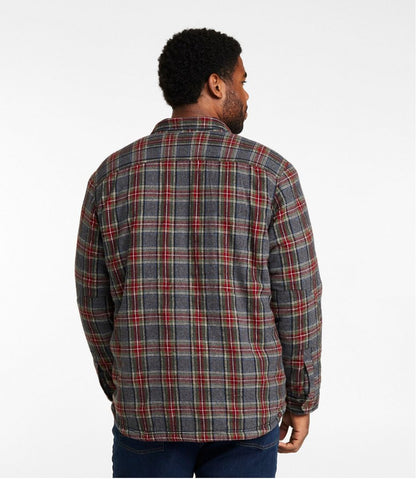 Men's Sherpa-Lined Scotch Plaid Shirt, Slightly Fitted L.L.Bean Premium