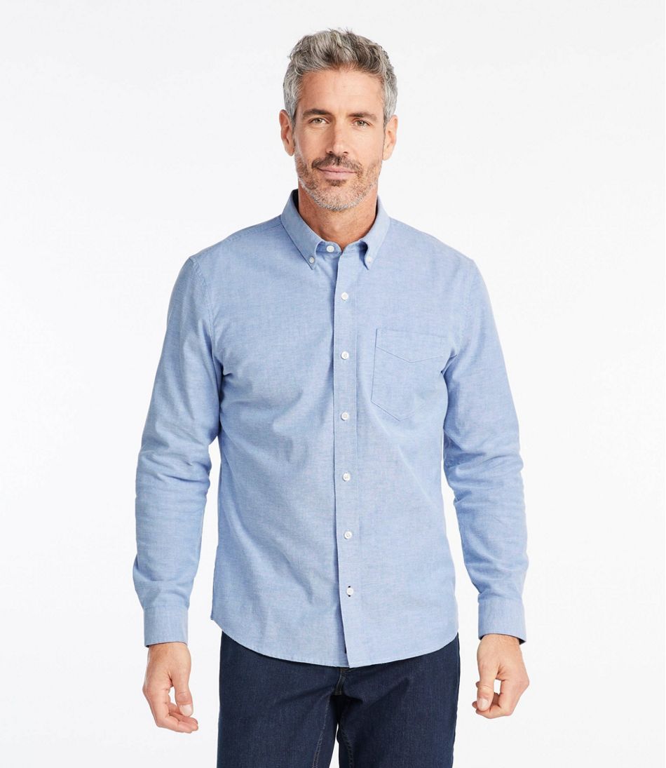 Men's Comfort Stretch® Oxford Shirt, Slightly Fitted Untucked Fit L.L.Bean Popular
