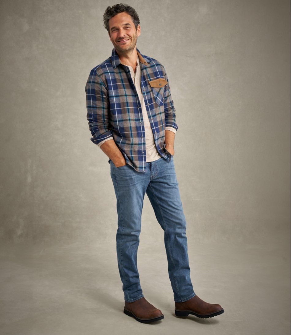 Men's Scotch Plaid Flannel Shirt, Snap-Front, Slightly Fitted Untucked Fit L.L.Bean Trending