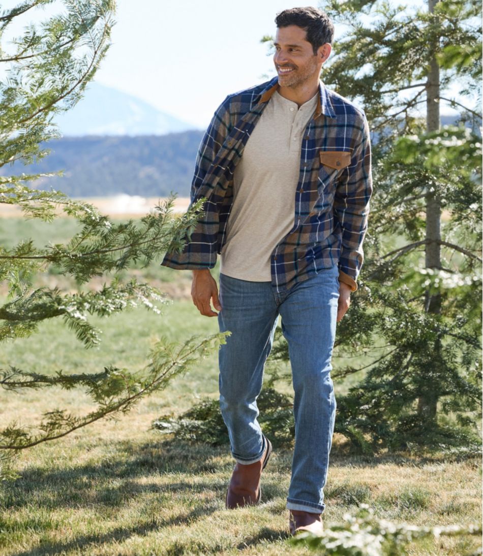 Men's Scotch Plaid Flannel Shirt, Snap-Front, Slightly Fitted Untucked Fit L.L.Bean Trending