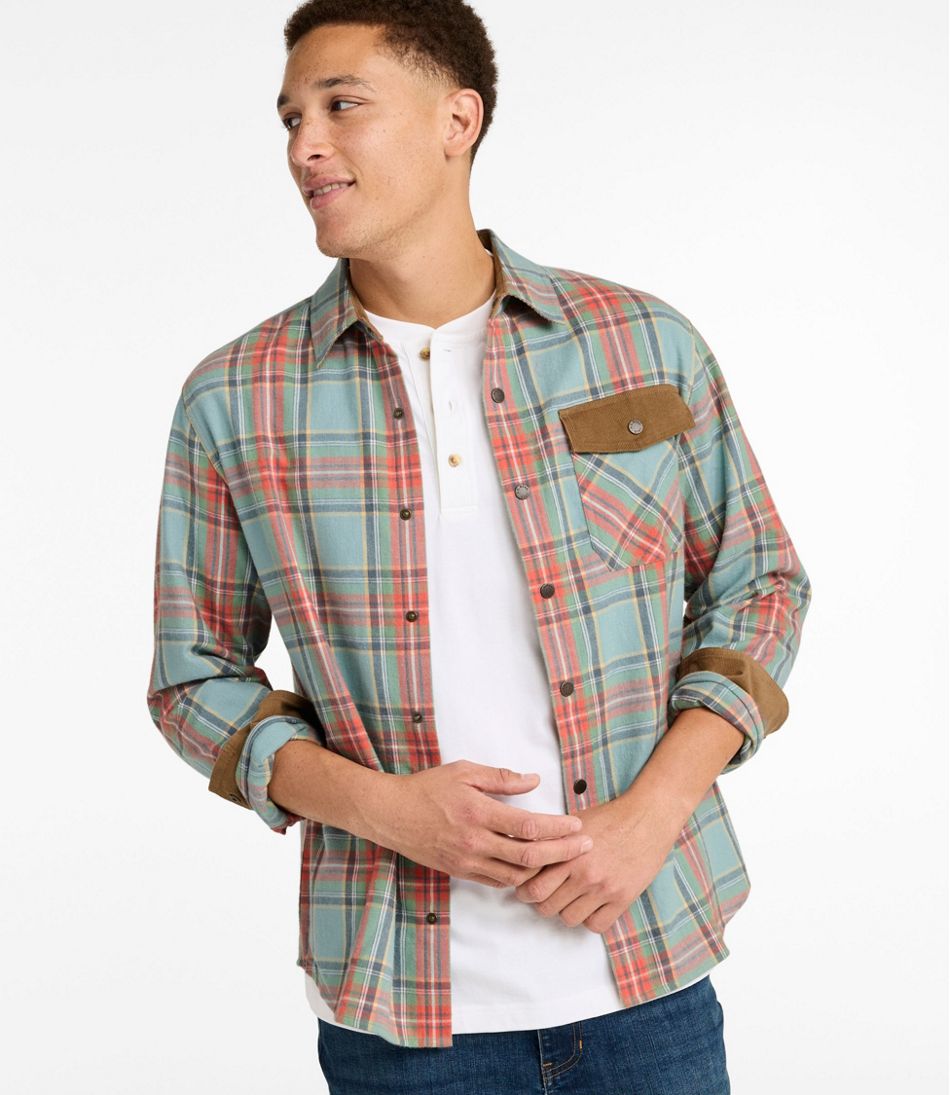 Men's Scotch Plaid Flannel Shirt, Snap-Front, Slightly Fitted Untucked Fit L.L.Bean Trending