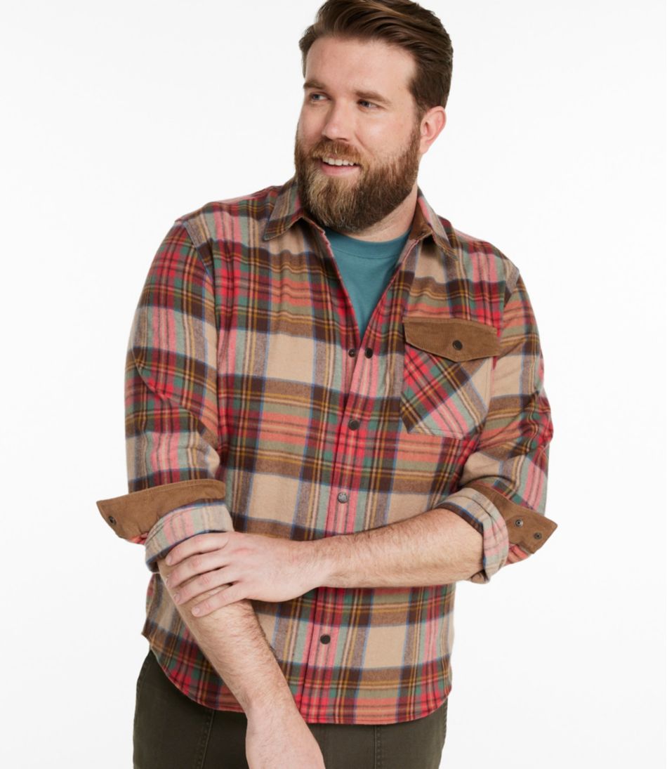 Men's Scotch Plaid Flannel Shirt, Snap-Front, Slightly Fitted Untucked Fit L.L.Bean Trending