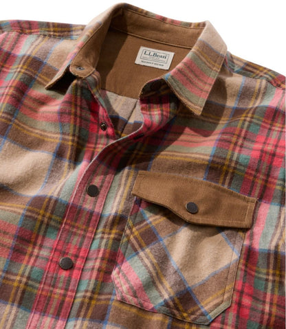 Men's Scotch Plaid Flannel Shirt, Snap-Front, Slightly Fitted Untucked Fit L.L.Bean Trending