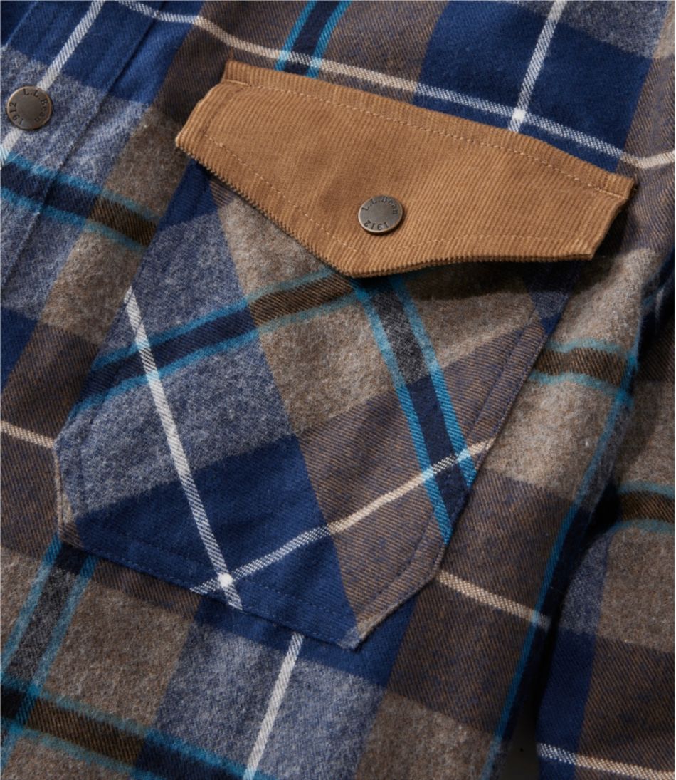 Men's Scotch Plaid Flannel Shirt, Snap-Front, Slightly Fitted Untucked Fit L.L.Bean Trending