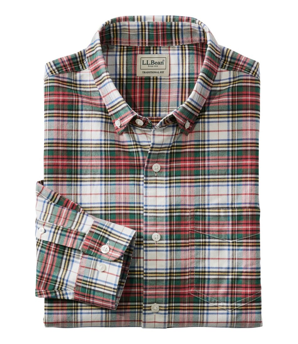 Men's Comfort Stretch® Oxford Shirt, Traditional Untucked Fit, Plaid L.L.Bean Best Seller
