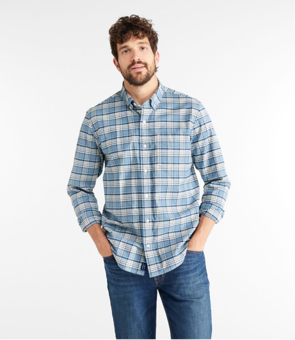 Men's Comfort Stretch® Oxford Shirt, Traditional Untucked Fit, Plaid L.L.Bean Best Seller