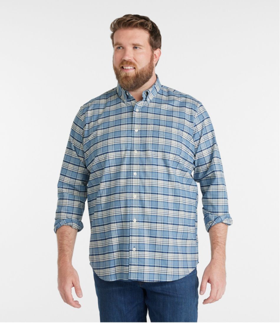 Men's Comfort Stretch® Oxford Shirt, Traditional Untucked Fit, Plaid L.L.Bean Best Seller