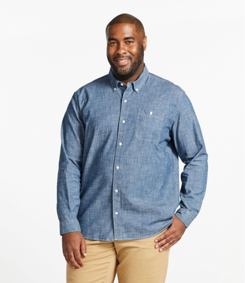Men's Comfort Stretch® Chambray Shirt, Traditional Untucked Fit, Long-Sleeve L.L.Bean Top Pick