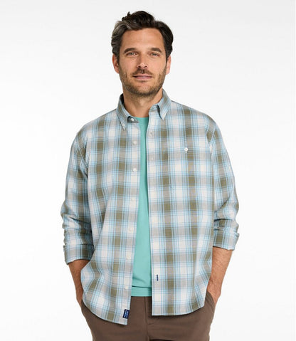 Men's Comfort Stretch® Chambray Shirt, Traditional Untucked Fit, Long-Sleeve, Print L.L.Bean Everyday