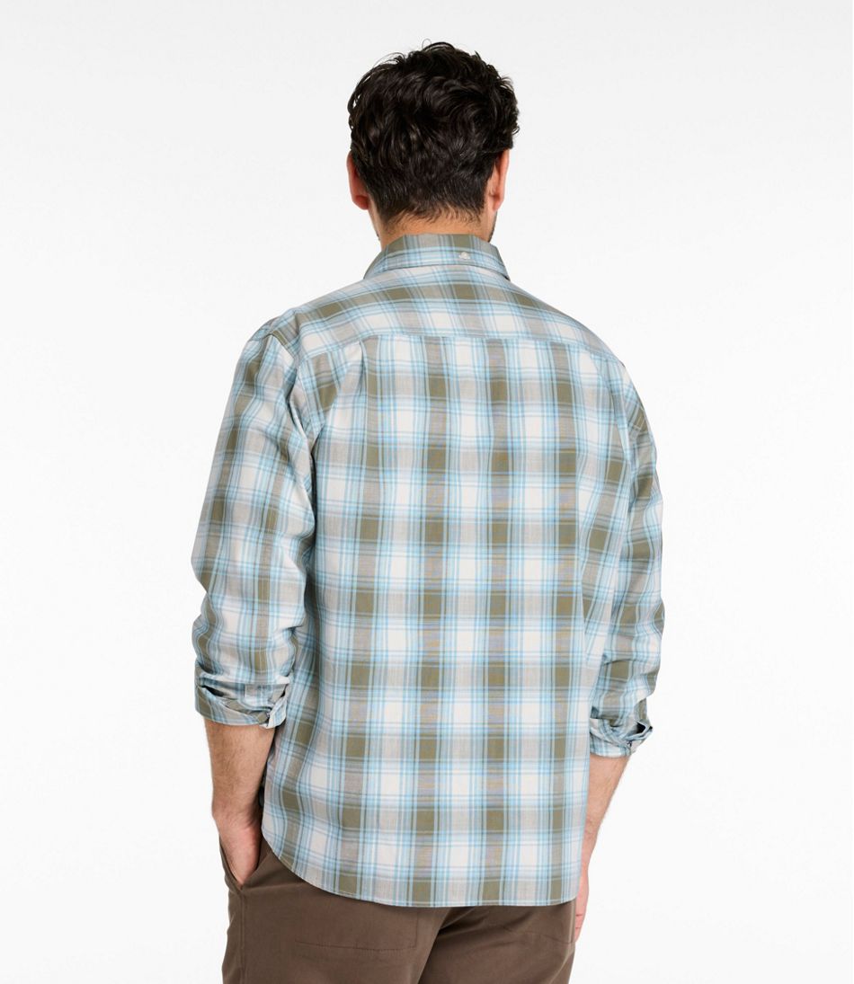 Men's Comfort Stretch® Chambray Shirt, Traditional Untucked Fit, Long-Sleeve, Print L.L.Bean Everyday