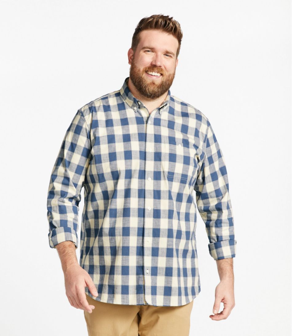 Men's Comfort Stretch® Chambray Shirt, Traditional Untucked Fit, Long-Sleeve, Print L.L.Bean Everyday