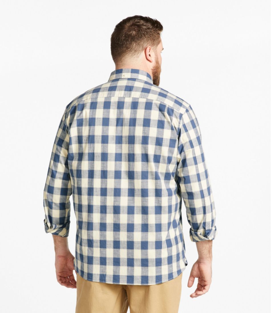 Men's Comfort Stretch® Chambray Shirt, Traditional Untucked Fit, Long-Sleeve, Print L.L.Bean Everyday