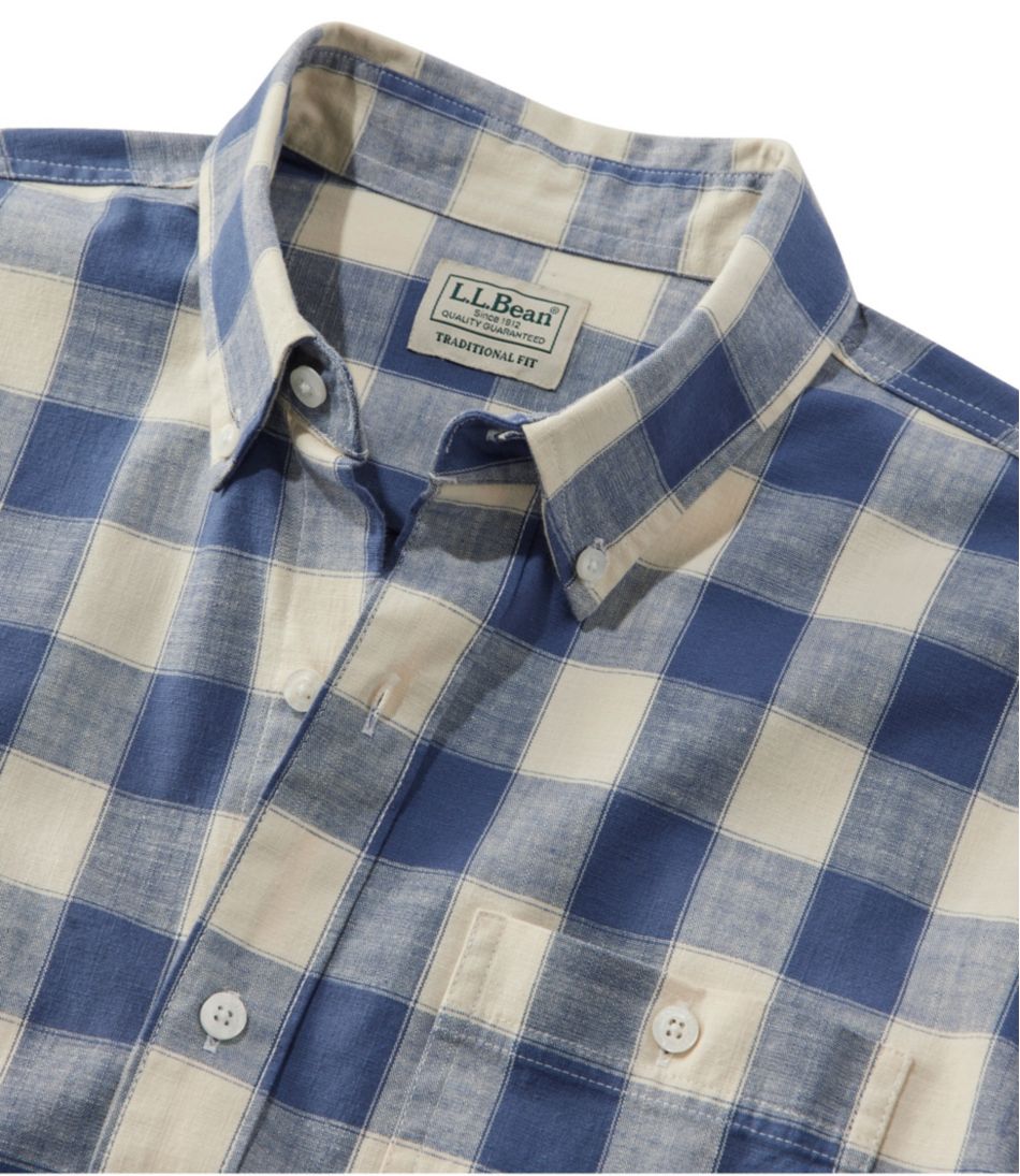 Men's Comfort Stretch® Chambray Shirt, Traditional Untucked Fit, Long-Sleeve, Print L.L.Bean Everyday