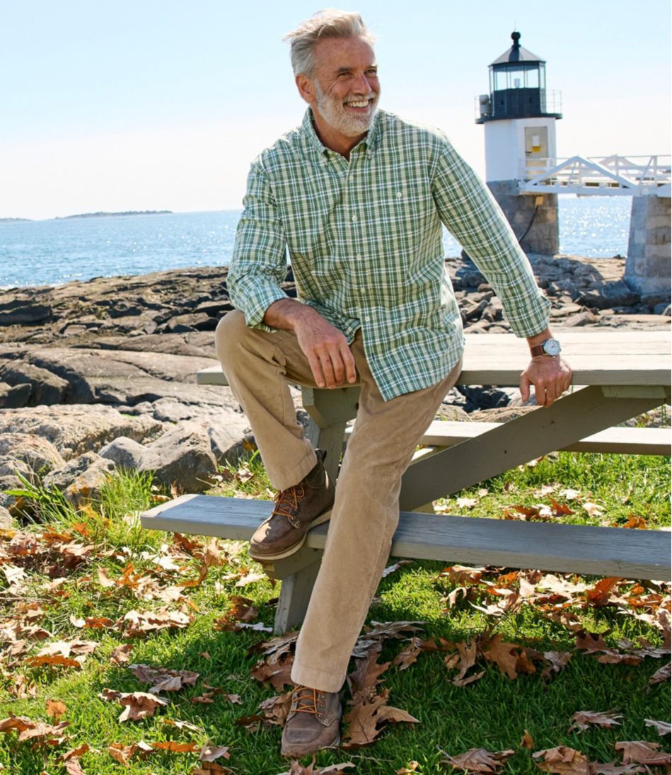 Men's Comfort Stretch® Chambray Shirt, Traditional Untucked Fit, Long-Sleeve, Print L.L.Bean Everyday