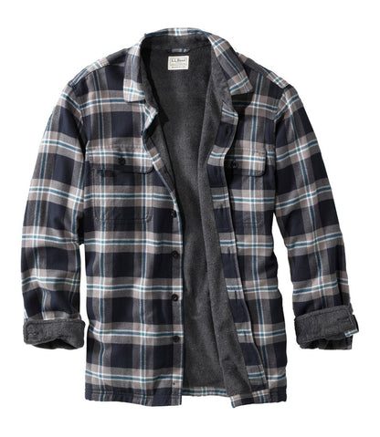 Men's Fleece-Lined Flannel Shirt, Traditional Fit L.L.Bean Premium