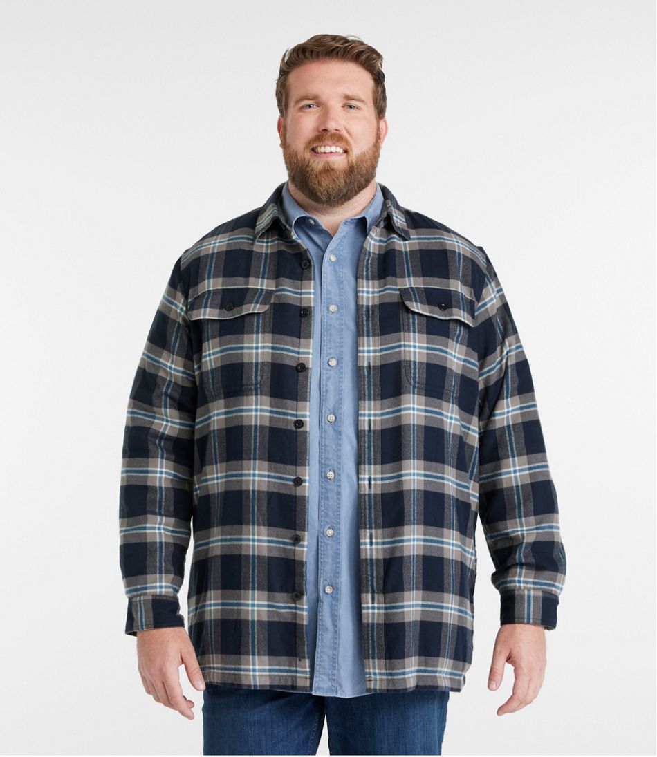 Men's Fleece-Lined Flannel Shirt, Traditional Fit L.L.Bean Premium