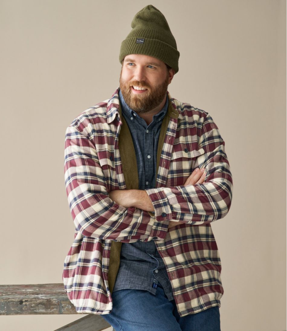 Men's Fleece-Lined Flannel Shirt, Traditional Fit L.L.Bean Premium