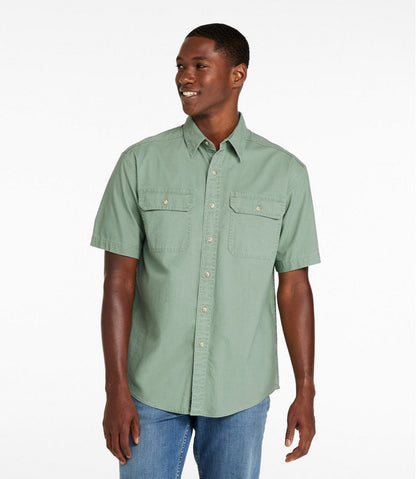 Men's Sunwashed Canvas Shirt, Traditional Fit Short-Sleeve L.L.Bean Featured