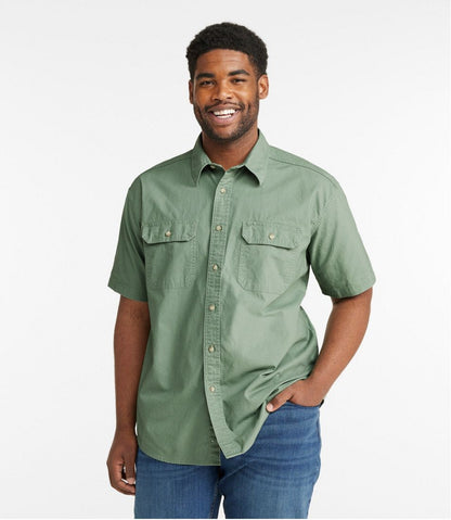 Men's Sunwashed Canvas Shirt, Traditional Fit Short-Sleeve L.L.Bean Featured