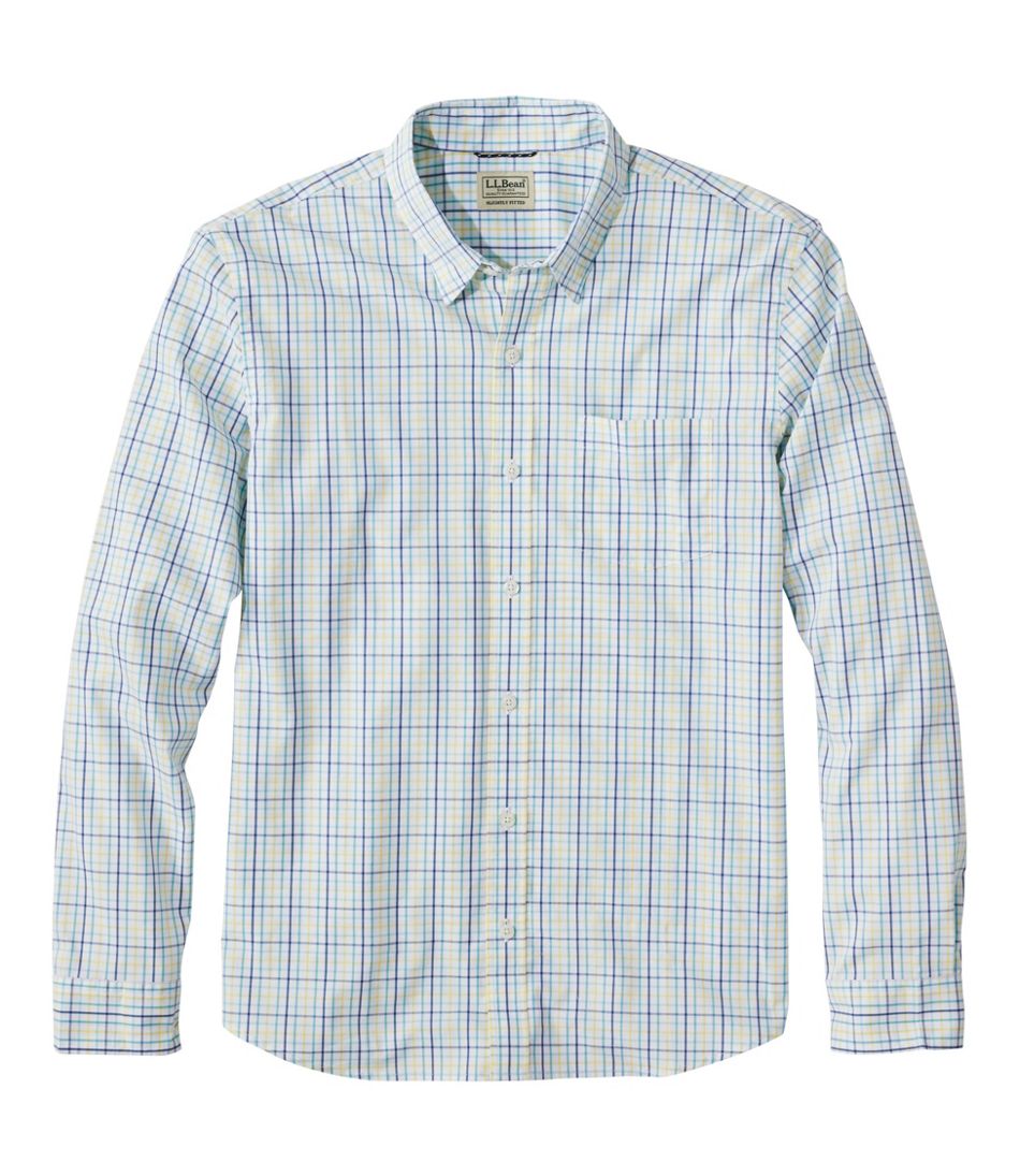 Men's Comfort Stretch Performance® Shirt, Long-Sleeve, Slightly Fitted Untucked Fit, Plaid L.L.Bean Essential