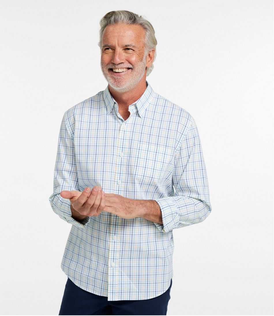 Men's Comfort Stretch Performance® Shirt, Long-Sleeve, Slightly Fitted Untucked Fit, Plaid L.L.Bean Essential